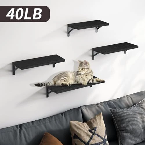 Floating Shelves for Wall Wall Shelves Different Sizes, Wall Mounted Black - 第 5/6 张图片