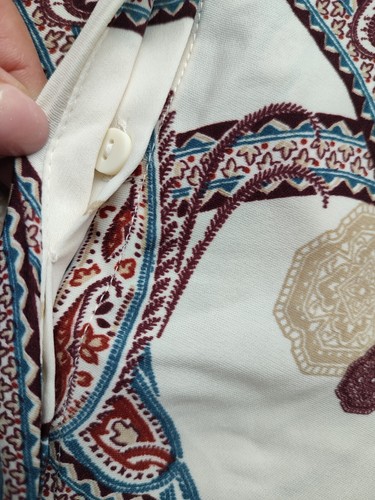 ๐H&M MIDI SHIRT DRESS SIZE 14/16 IVORY PAISLEY PRINT,LONG SLEEVE,SEMI SHEER - Picture 12 of 19
