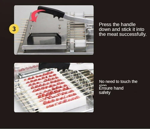Commercial Stainless Steel BBQ Meat Skewer Machine Meat Skewer Threading Tool - Picture 7 of 19