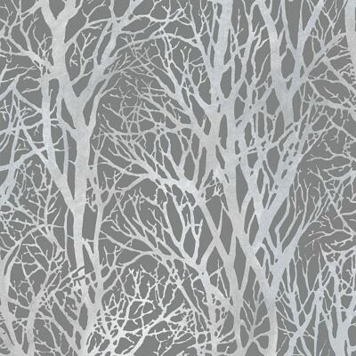 Silber Wald Bäume Tapete Metallic Wald Kleister Wand Vinyl AS Creation