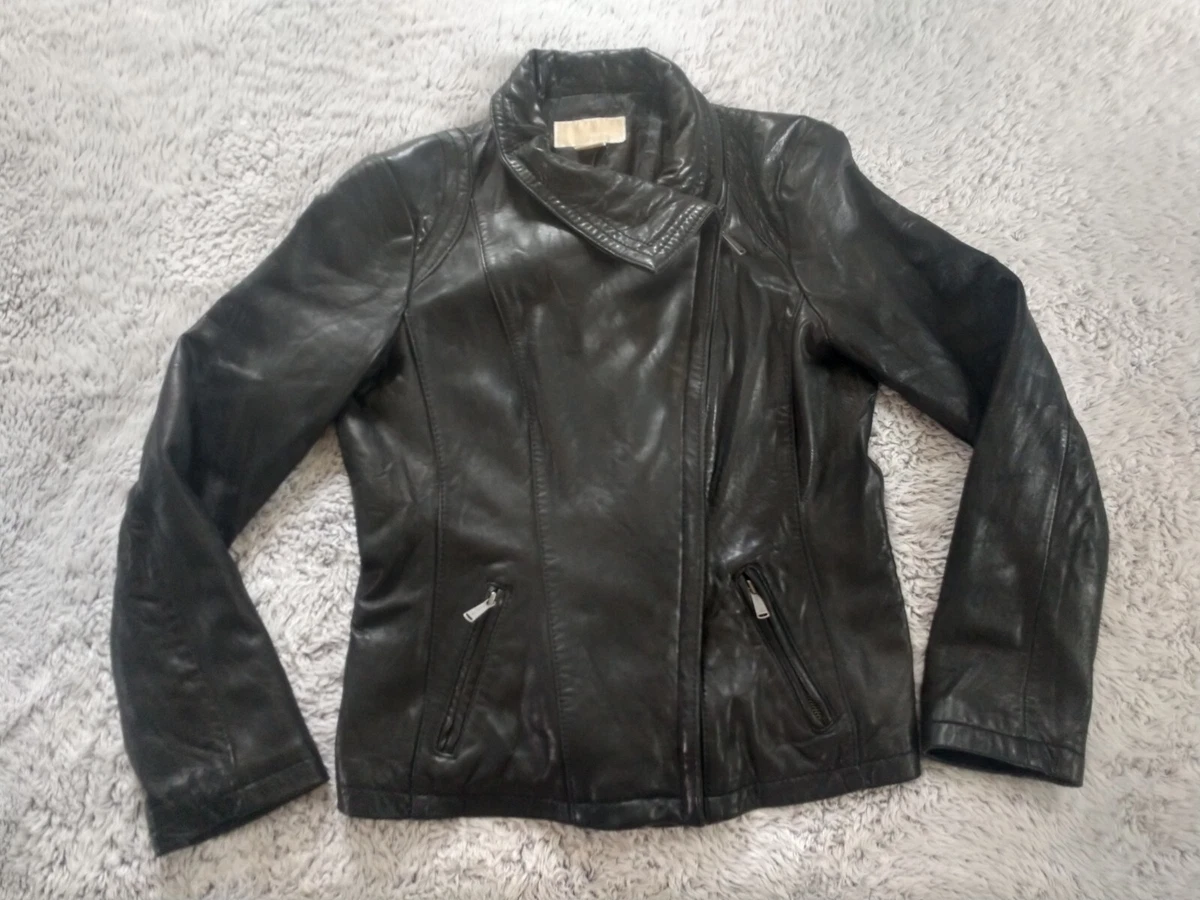 Michael kors leather moto jacket 2025