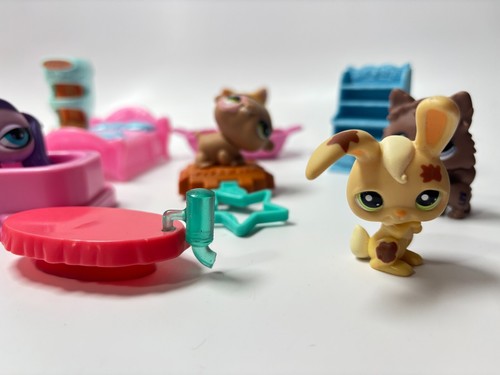 Lot LPS Littlest Pet Shop Figures, furniture, Set 2449 Pomeranian 11 Cat 140 VTG - Picture 2 of 12