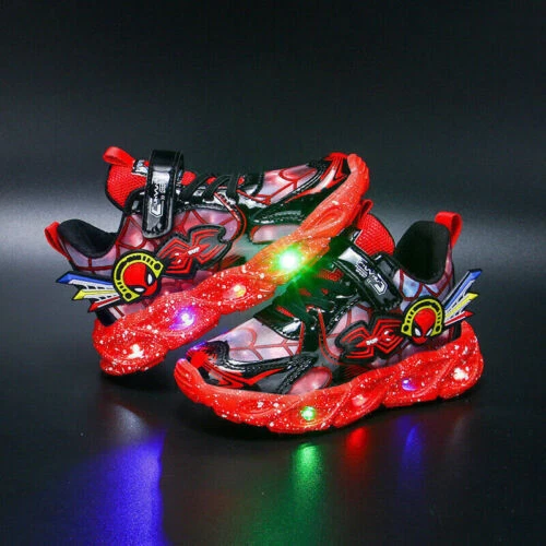 Kinder Spiderman Schuhe LED Turnschuhe Jungen Blinkend Leuchtend Sneaker DE - Bild 33 von 39