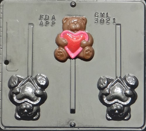"LOVE" Pop Lollipop Chocolate Candy Mold - Valentine's Day, Clear Plastic, Model 201