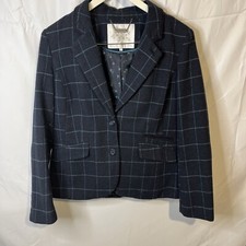 Rjr John Rocha Ladies Wool Blend Navy Jacket Blazer Size 14