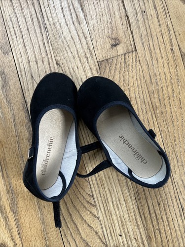 Childrenchic CLASSIC SUEDE MARY JANES IN NERO taglia 24 indossato una volta 8us - Foto 5 di 5