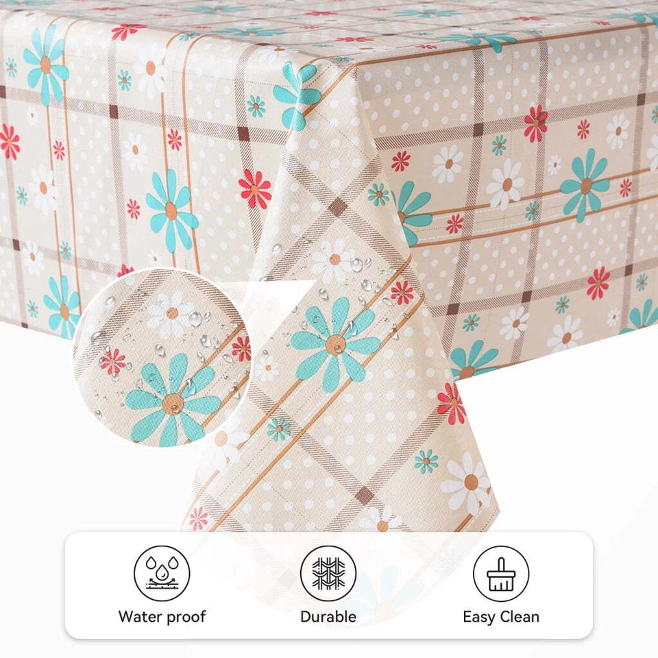 Виниловые скатерти Ray Star 52x70 пружинный пластиковый водонепроницаемый чехол для пикника - Изображение 2 из 4