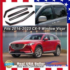 Fits 2016-2023 Mazda CX-9 In-Channel Window Vent Visor Sun Guards Bug Deflectors