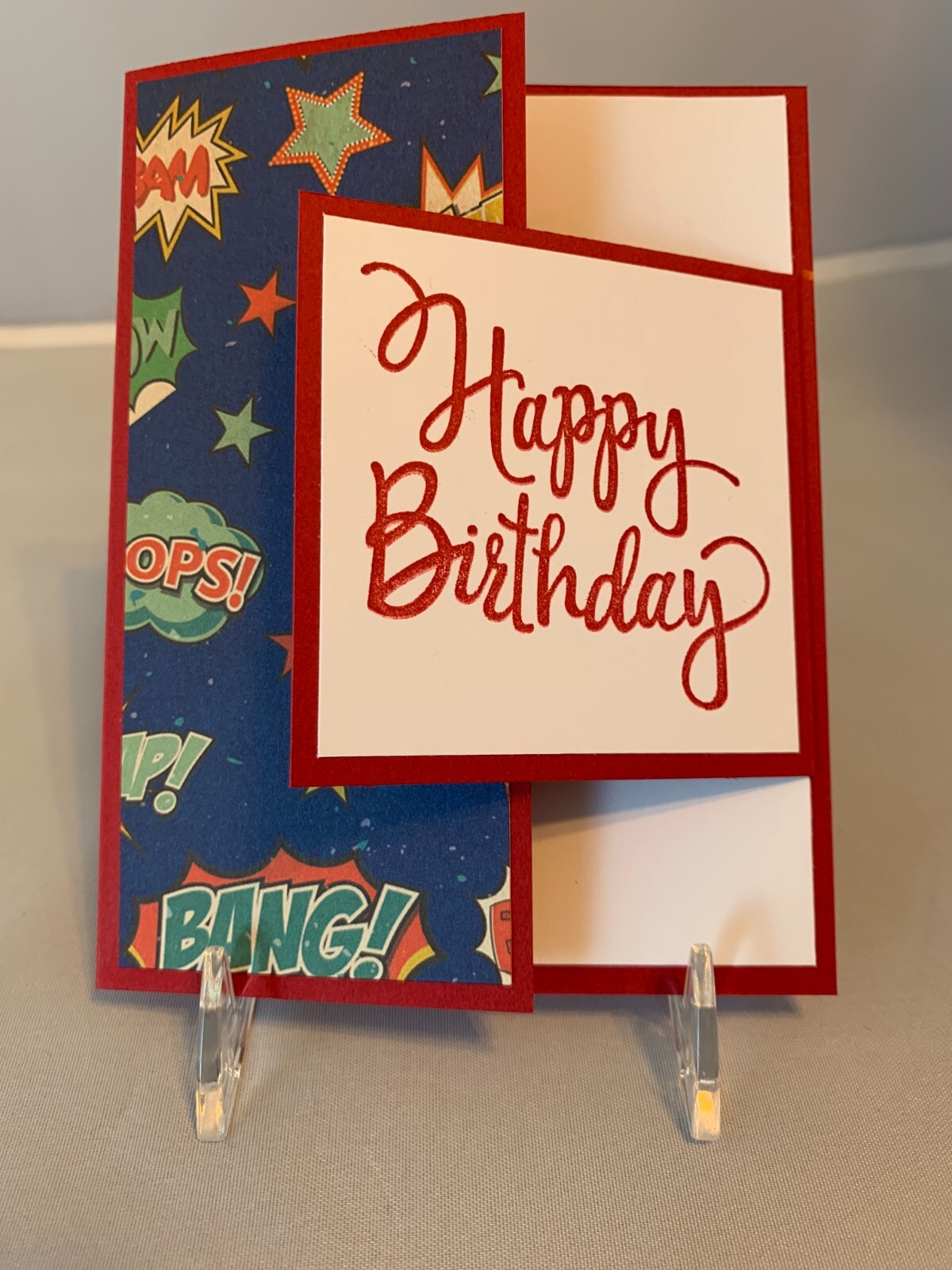Stampin Up Card Kit Set Of 4 "Happy Birthday" cards #12a Smash, Boom, Bang
