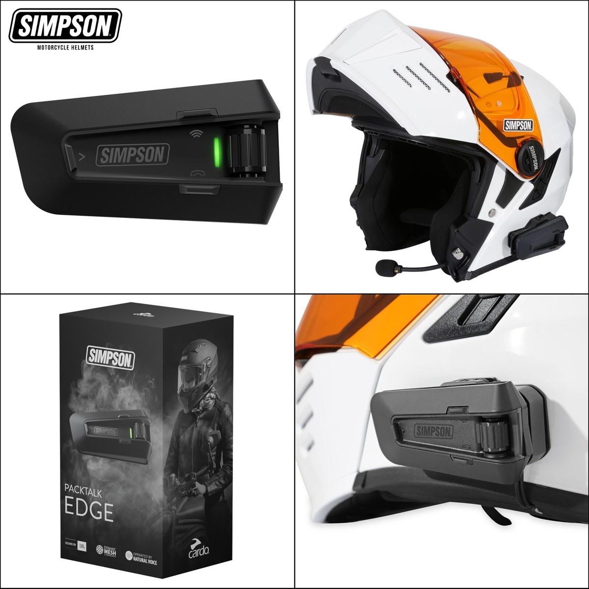 Simpson Cardo Packtalk Edge Motorcycle Mesh Bluetooth Simpson Cardo Packtalk Edge Motorcycle Mesh Bluetooth