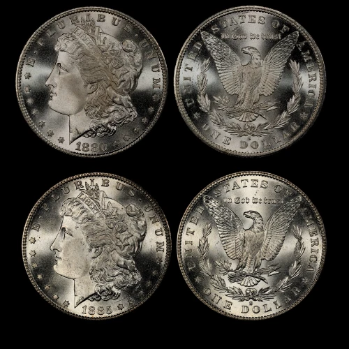 Rollo de dólar Morgan 1878-1904 gema BU SIN CIRCULAR 20 monedas lingotes S, O, CC Foto 2 de 2