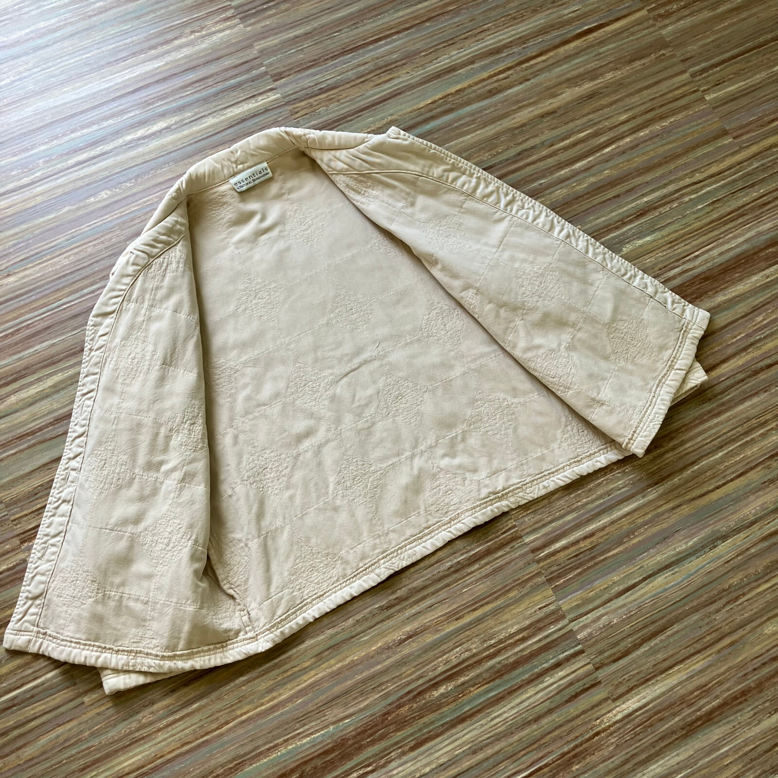 Essentials Quilted Chore Coat Jacket Neutral Beig… - image 4