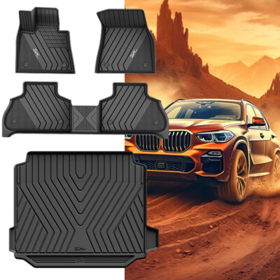 3W Floor Mats & Cargo liner for BMW X5 2019-2026 All Weather TPE Car Liner Black