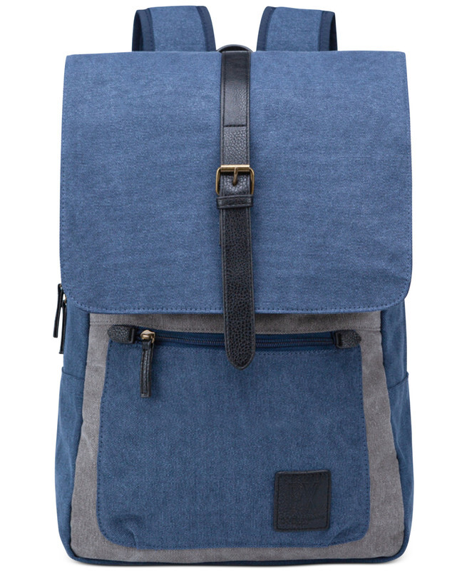 PX Mens Lincoln Two Tone Canvas Backpack (Blue, One Size)