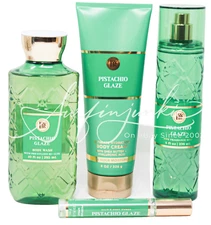 Bath Body Works Pistachio Glaze Fragrance Mist Body Cream Shower Gel Mini Spray