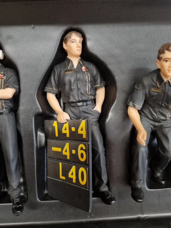 Truescale TSM12AC08 F1 Pit Crew Figurines Team Lotus F1 JPS Set Of 6 1/18 Scale - Image 3 of 4