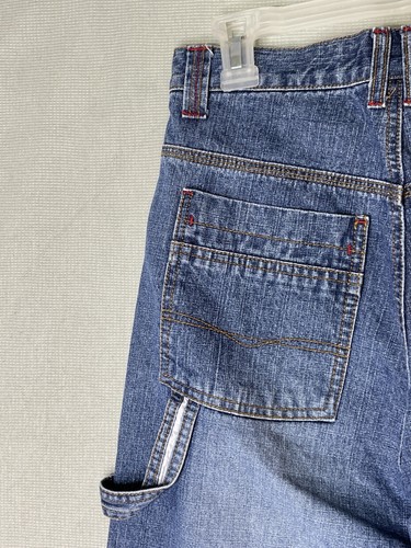 Ignition Intl Boys Skater Jean Shorts Size 12 Blue Denim Cotton Faded Front Long - Picture 5 of 11