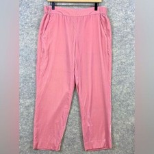 J. Crew Velvet Pants 10 Pink High Waist Comfy Casual Loungewear Pockets Pull On
