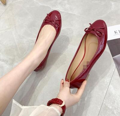 Womens Casual Ballet Flats Patent Leather Round Toe Slip On Loafers Shoes Size