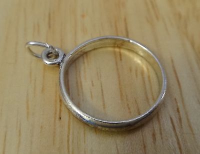 size 7 Sterling Silver lighter Plain Band Charm 2mm Ring to Add a Charm