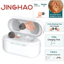 JINGHAO Hearing Aids Rechargeable Invisible In-Ear Enhancer Hearing Amplifier US