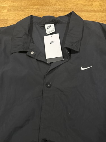 Nike Authentics Mens Coaches Jacket Black DQ5005 010 Large Pockets New With Tags - Picture 2 of 9