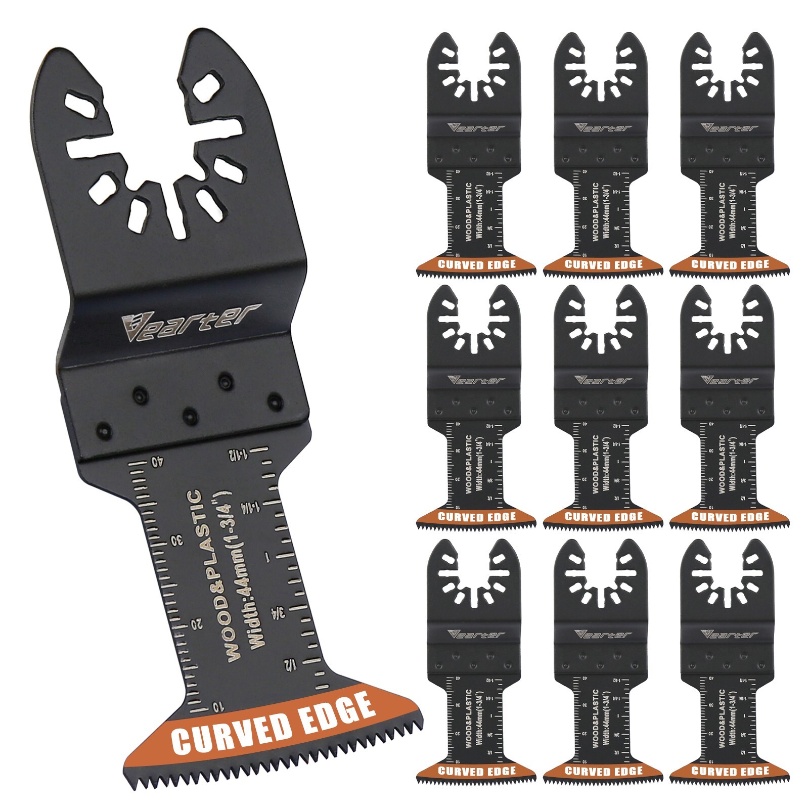 10PCS 1-3/4 HCS Oscillating Saw Blade Kit for Wood Cutting Multi-Tool