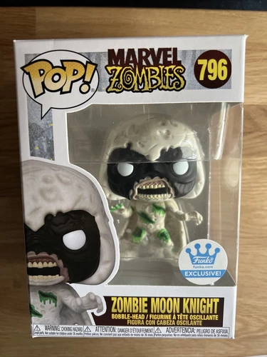 Marvel Zombie Moon Knight Exclusivo 796 Funko Pop EMBALAJE ORIGINAL Raro Nuevo Raro Nuevo