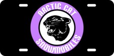 Vintage 70's Arctic Cat Snowmobile Purple Cat Logo Novelty License Plate 095