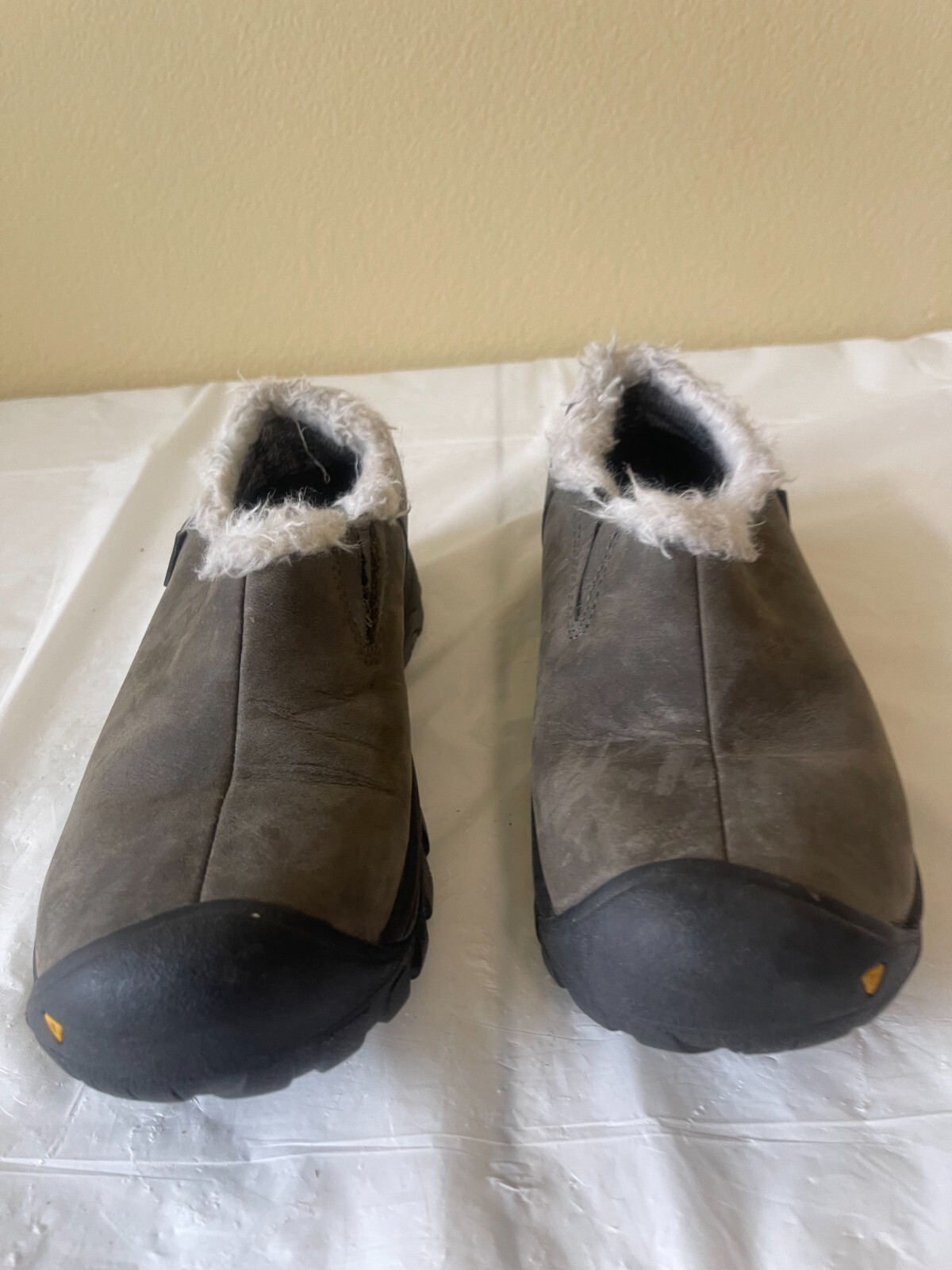 STIVALETTI KEEN DONNA BAILEY SLIP ON GARGOYLE PELLE BIANCA US TAGLIA 5 M