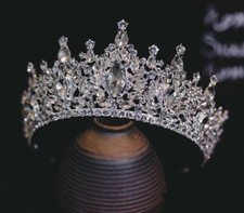 Tiara Crown Bridal Princess Queen Pageant Large Crystals
