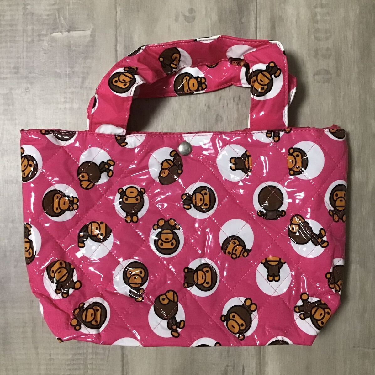 2012 BAPE Dot Milo quilted mini tote bag a bathing ape NIGO Pink  