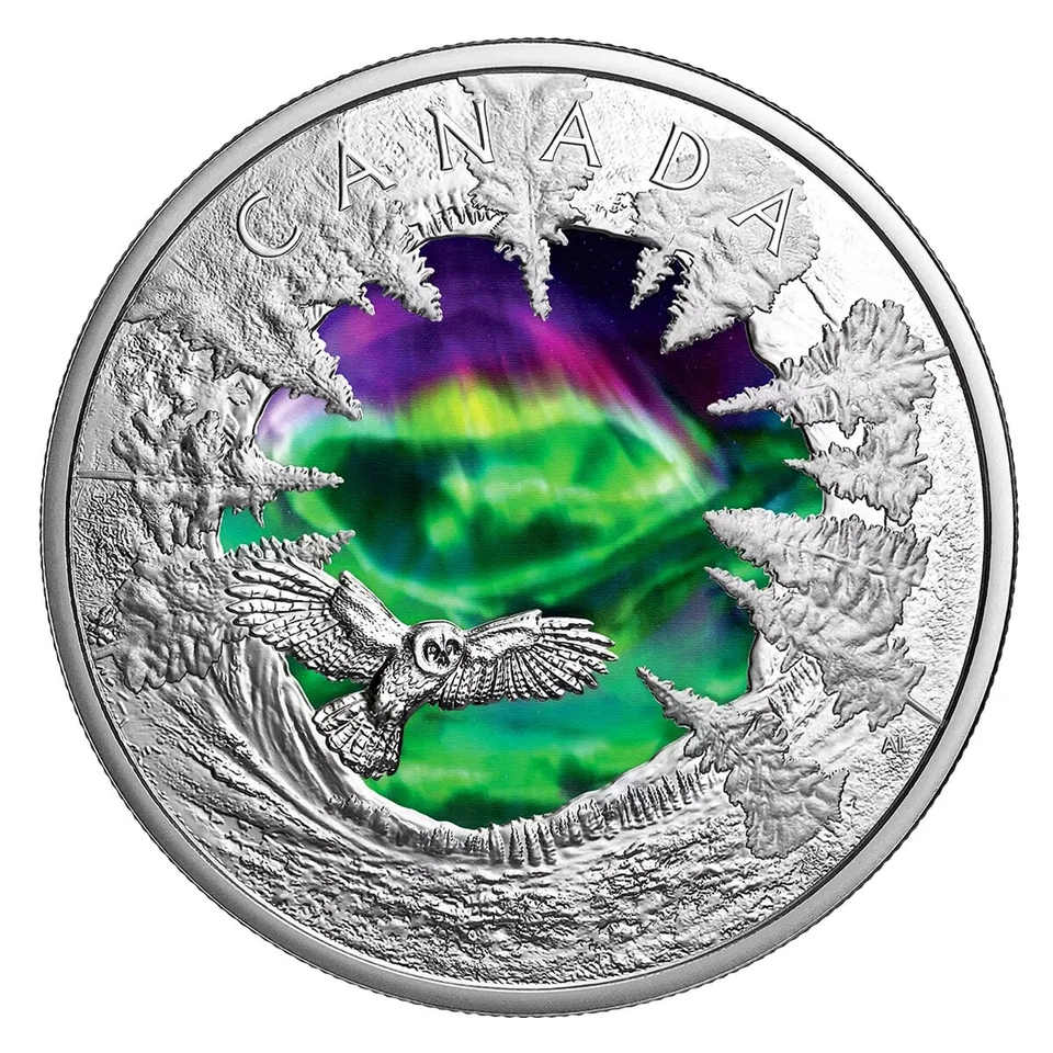 CANADA 2025 MAGIC of the NORTHERN LIGHTS 2oz .9999 Silver GLOW IN DRK $30 Coin - Image 4 of 4
