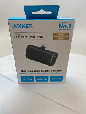 NEW Anker A1645H11-1 Power Bank [built-in Connector  Black