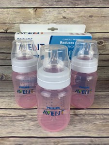 avent anti colic bottles pink