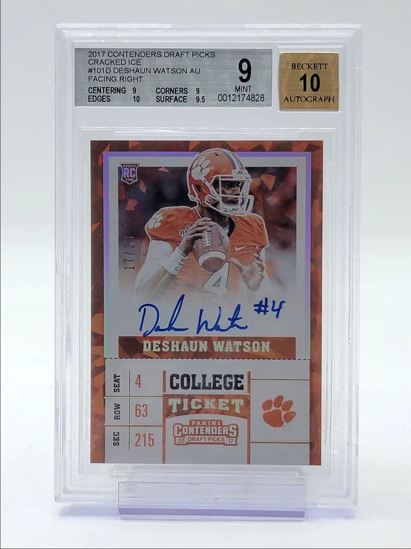 Deshaun Watson Panini Contenders Draft Picks #101 Curling Ball-Autograph-Cracked Ice