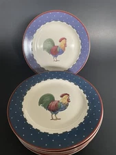 Certified International Coco Dowley Rooster Salad /Dessert Plates Set Of 6