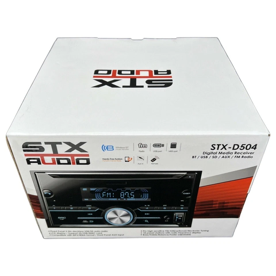 NUEVO STX 2-DIN CD/MP3 Radio Unidad Principal Receptor de Audio para Automóvil con Bluetooth USB SD 200W Foto 2 de 3