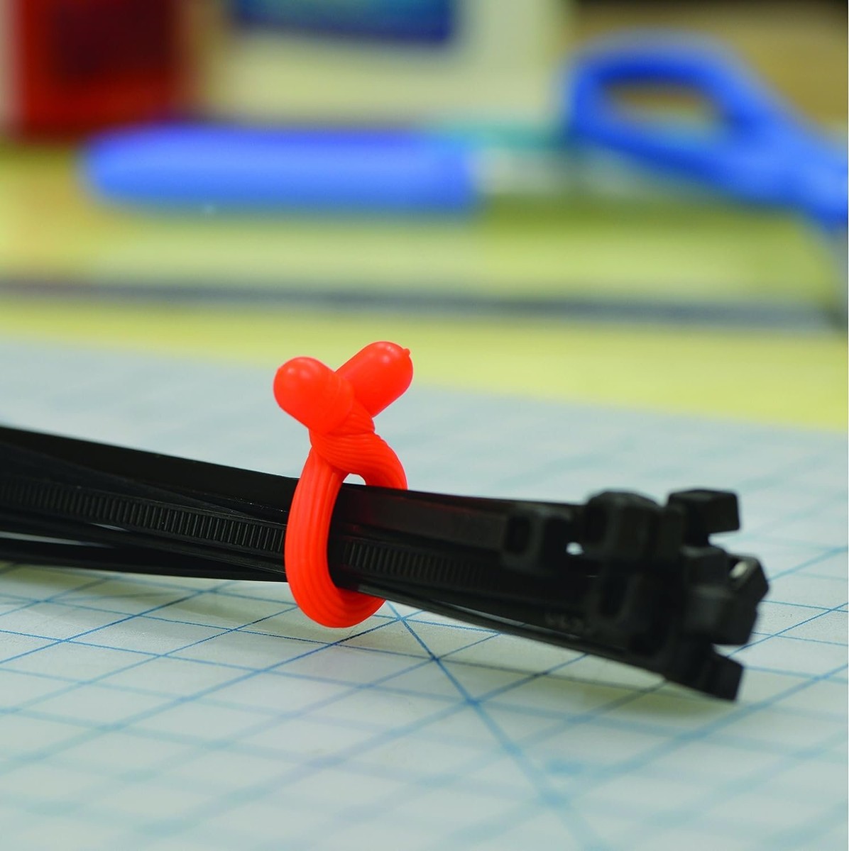 Nite Ize Gear Bendable Tie, 3in - Asst. 4 Pack O,G,R,Blk GT3-4PK