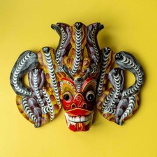 Maschera diavolo Gurulu 10 pollici fatta a mano arte in legno, decorazione culturale e unica