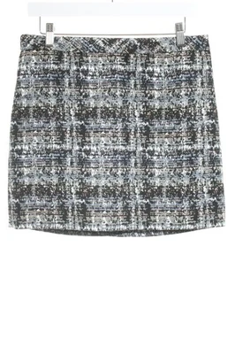 J.CREW Bleistiftrock Damen Rock Gr. DE 36 schwarz-weiß-himmelblau Retro-Look - Bild 1 von 4