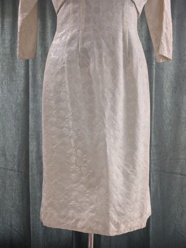 Jr Theme New York VTG 50's 60's Ivory Dress & Blazer Union USA Roses Wedding - Picture 3 of 19