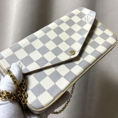 Louis Vuitton Pochette Felicie Damier Azur Chain Shoulder Bag N63106 used 