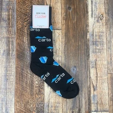 Socks Club Unisex OS Black Blue Arrow Carta Cotton Nylon Lycra Crew Socks