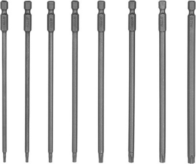 8PCS 6 inch(150mm) Length Long Torx 8P 6 IN Screwdriver Bit Set, Silver 