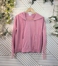 Sundry Hoodie Womens Pink Sweatshirt Drawstring Cotton Washed Hooded SIZE 1