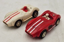 Pair of Vintage 1960s Eldon 750-15 Ferrari Slot Car 5" Plastic Race Car Untested