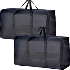 2 Extra Large Moving Bags with Strong Zippers & Carrying Handles Storage Bags