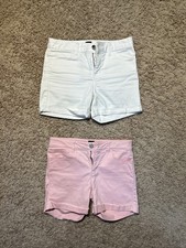 GAP Denim Girls Shorts Bundle Size 12 Stretch Mini Short Pink And White