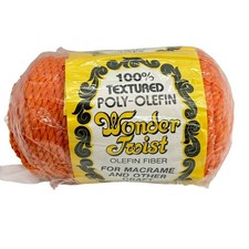Wonder Twist Macrame Cord 9mm Orange Textured Poly-Olefin Fiber 100 Yards
